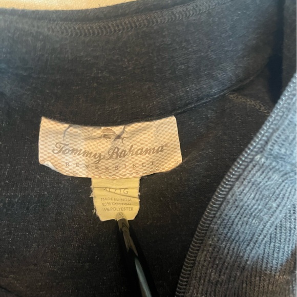[XL] Tommy Bahama Flip Coast Half-Zip Reversible Sweatshirt Men’s Gray Pullover - Picture 6 of 7